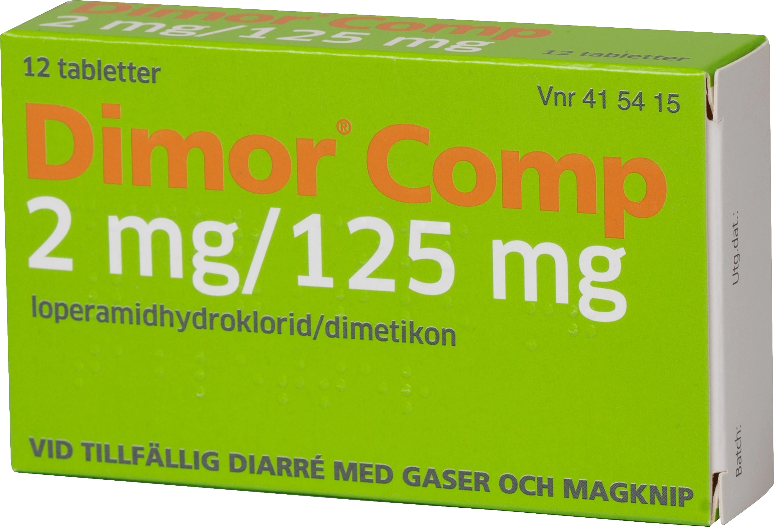 Dimor Comp tablett 2 mg/125 mg 12 st - Tabletter mot diarré