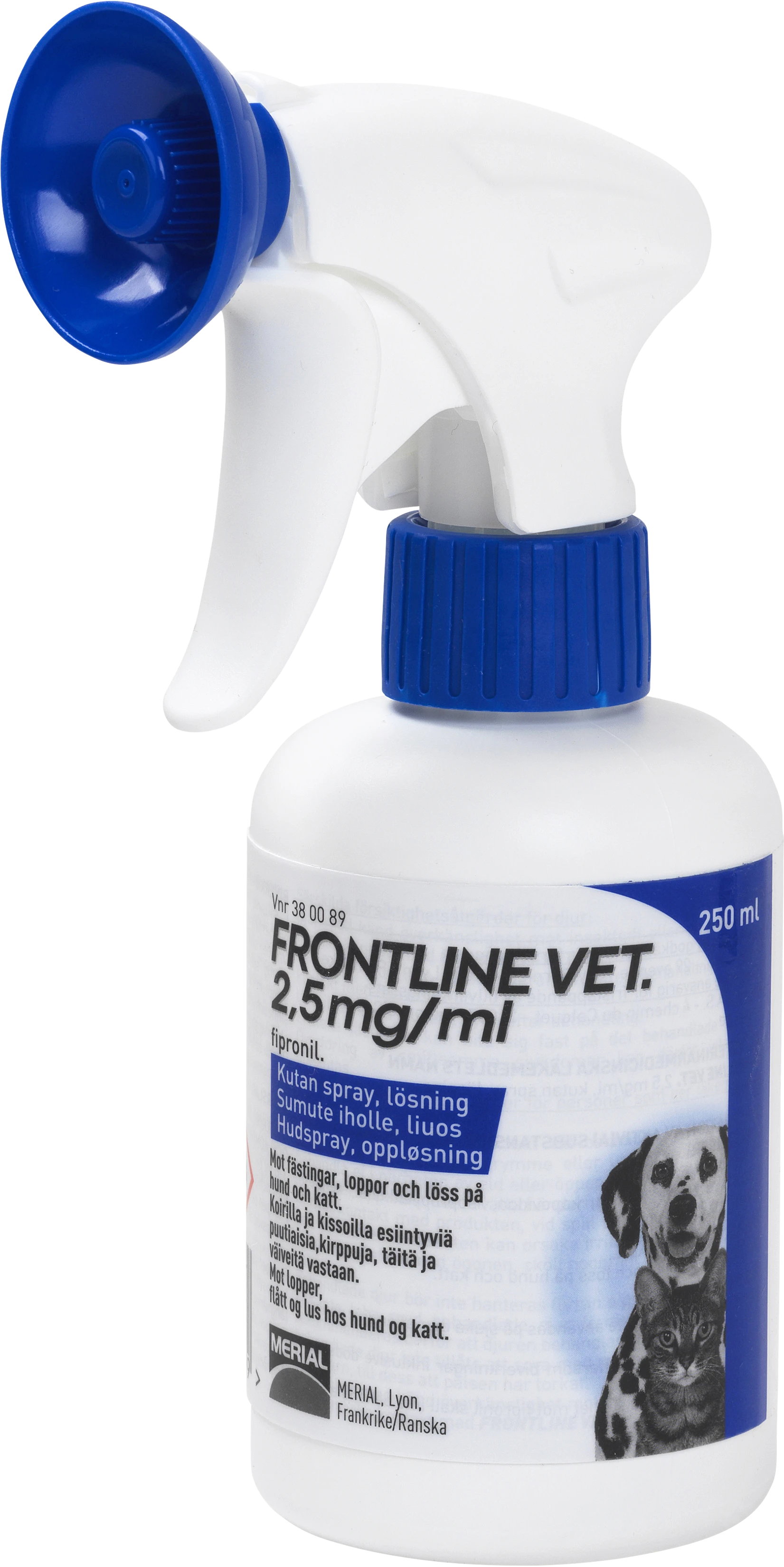 Frontline Vet. Kutan spray 2,5 mg/ml 250 ml - Loppor & löss hund