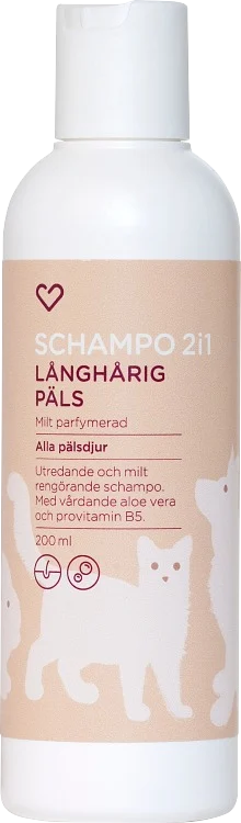 Hjärtats Schampo 2i1 långhårig päls - Hundschampo & hundbalsam