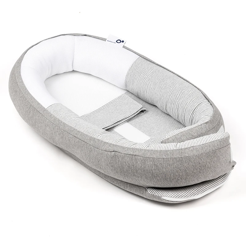 Doomoo Babynest Randig Grå - Babynest