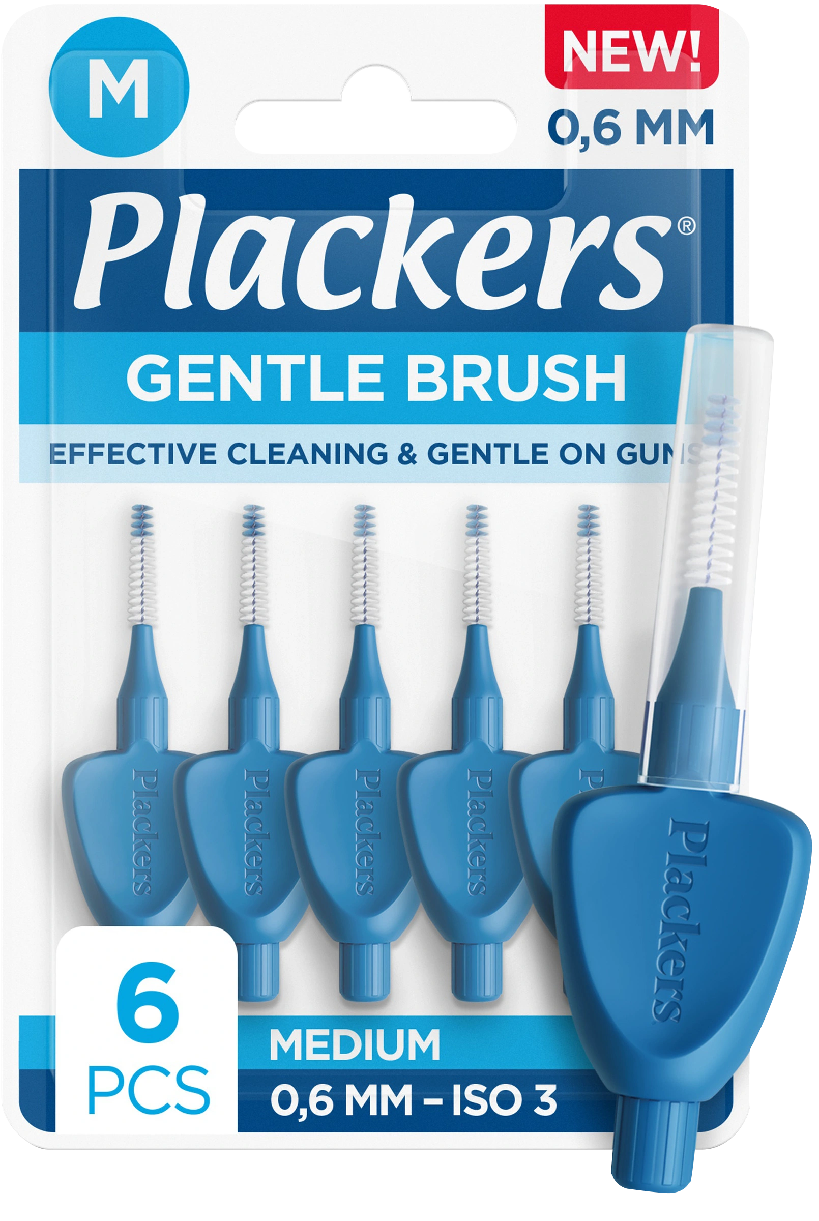 Plackers Gentle Brush 0,6 mm 6st - Mellanrumsborstar