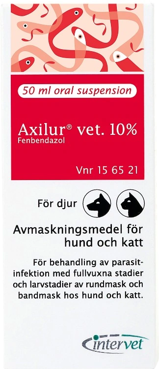 Axilur vet. oral suspension för hund och katt 10 % 50 ml - Bandmask hund