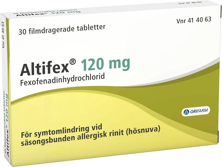 Altifex Orifarm filmdragerad tablett 120 mg 30 st - Allergitabletter mot pollenallergi