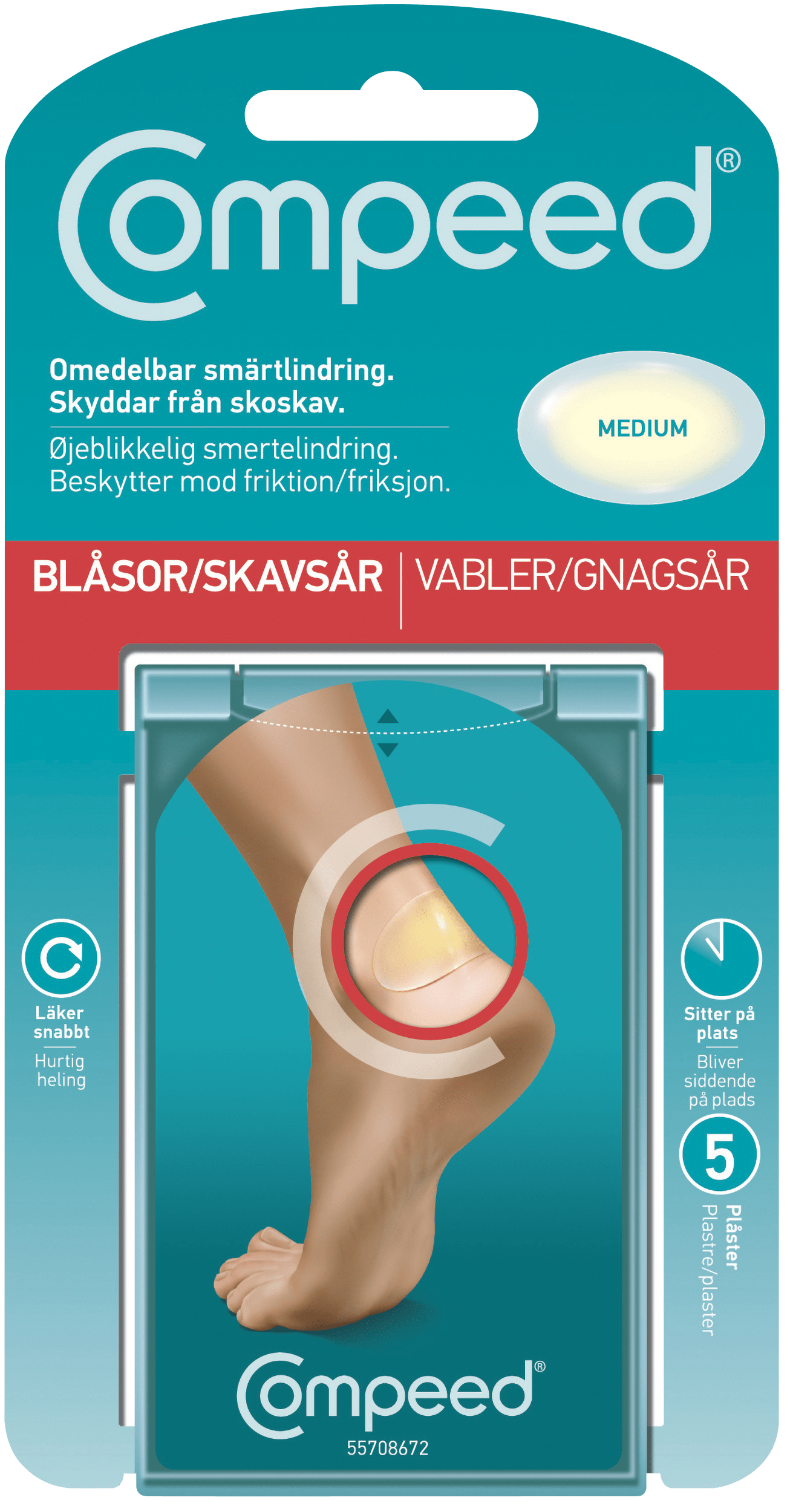 Compeed Skavsårsplåster Medium 5 st - Skavsårsplåster