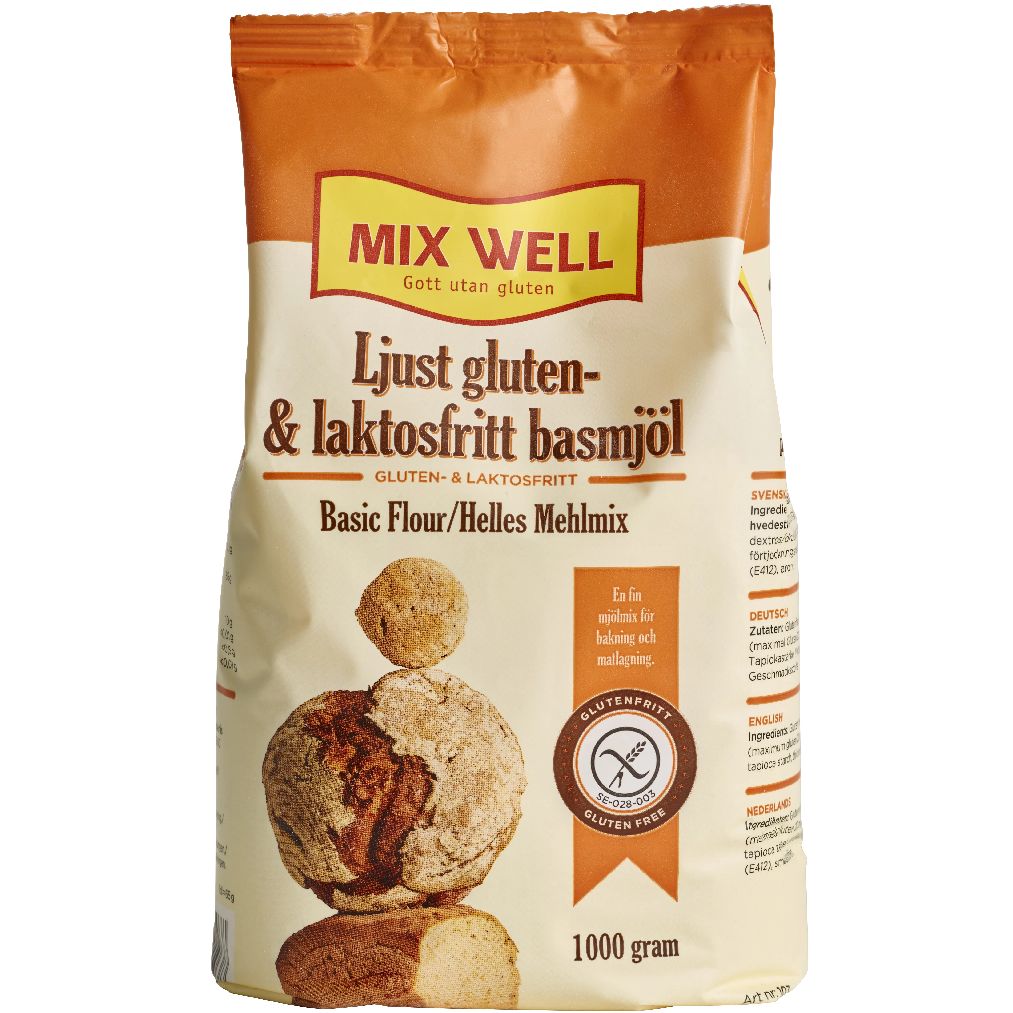MixWell Ljust Gluten- & Laktosfritt Basmjöl 1000 g - Specialkost för barn