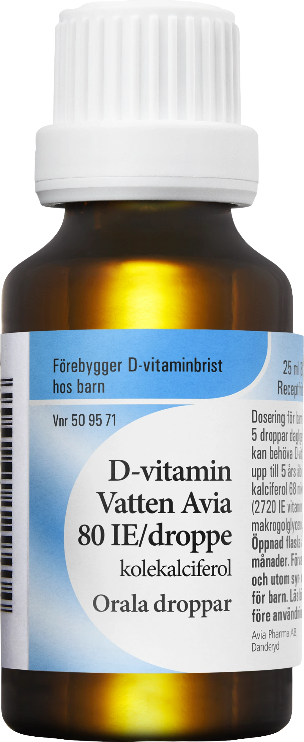 Avia D-vitamin Vatten Orala Droppar 80IE/droppe 25 ml - D-vitaminer för barn