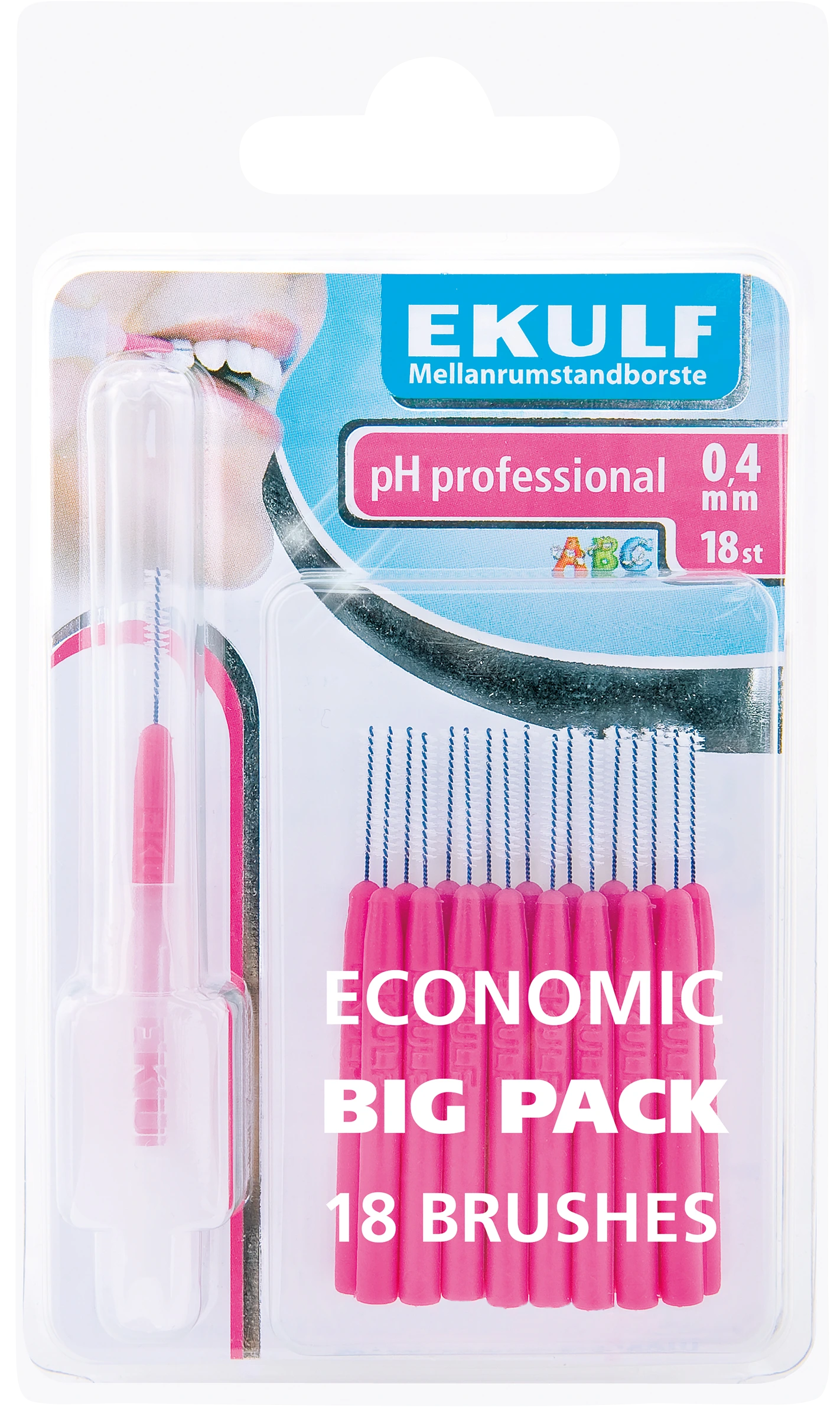 Ekulf pH Professional 18 st 0,4 mm - Mellanrumsborstar