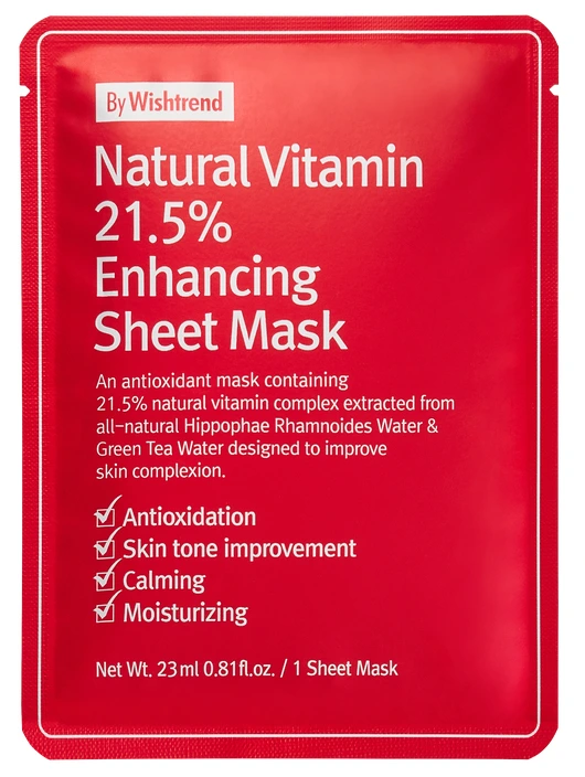 By Wishtrend Natural Vitamin 21.5% Enhancing Sheet Mask 23 ml - Sheet mask