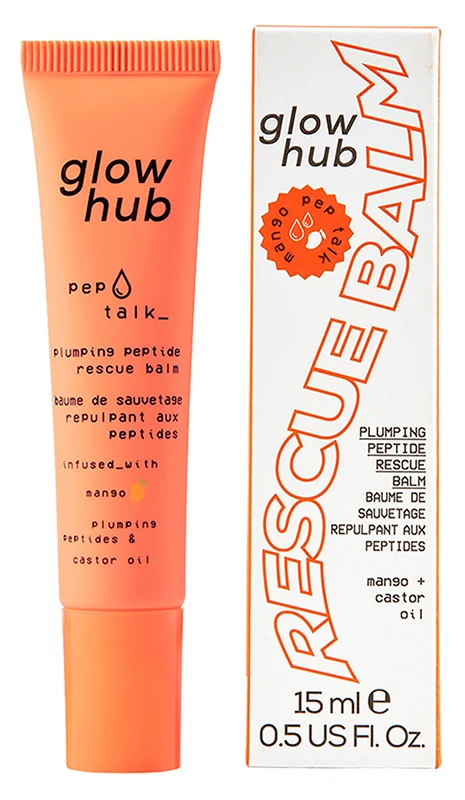 Glow Hub Pep Talk Tinted Plumping Peptide Rescue Balm Mango 15ml - Läppbalsam
