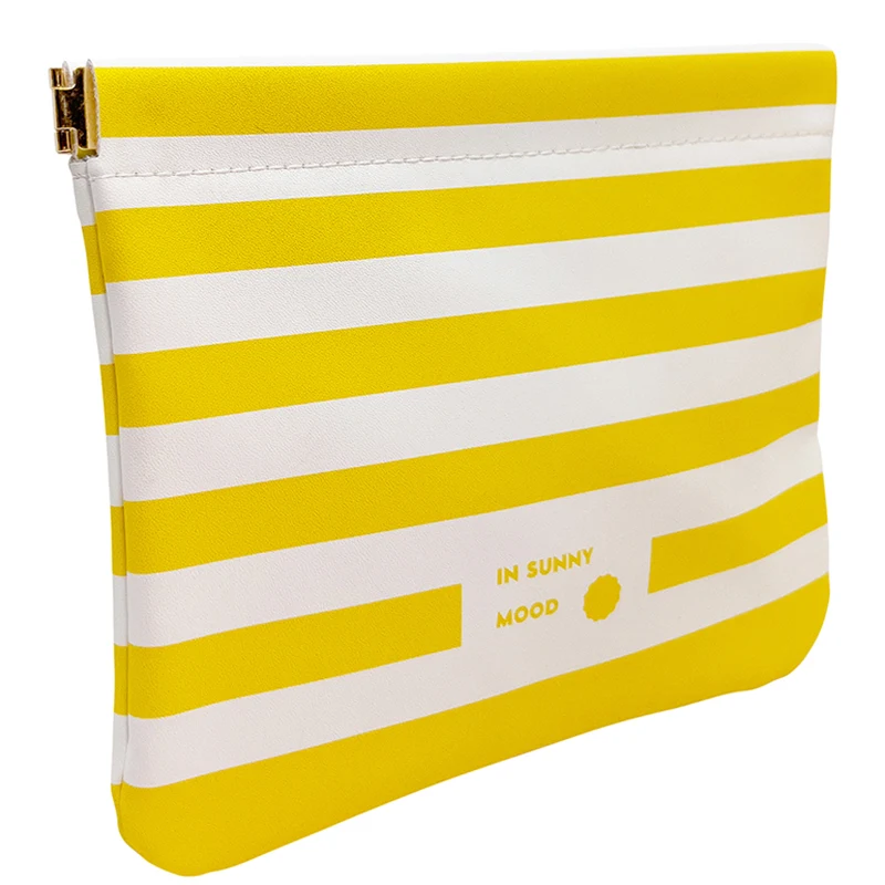 IN SUNNY MOOD Sunny Snap Pouch Medium Stripe Yellow - Necessärer & väskor