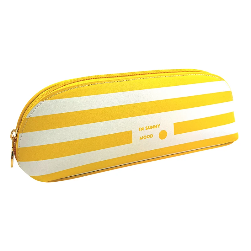 IN SUNNY MOOD Sunny Pencil Case Small Stripe Yellow - Sminkförvaring