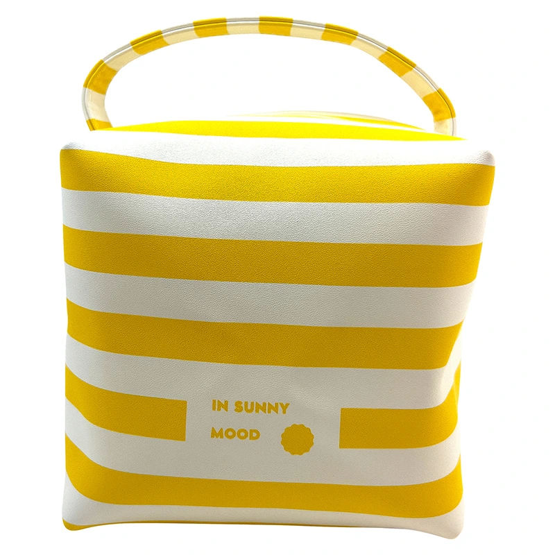 IN SUNNY MOOD Sunny Square Cosmetic Stripe Yellow - Sminkförvaring