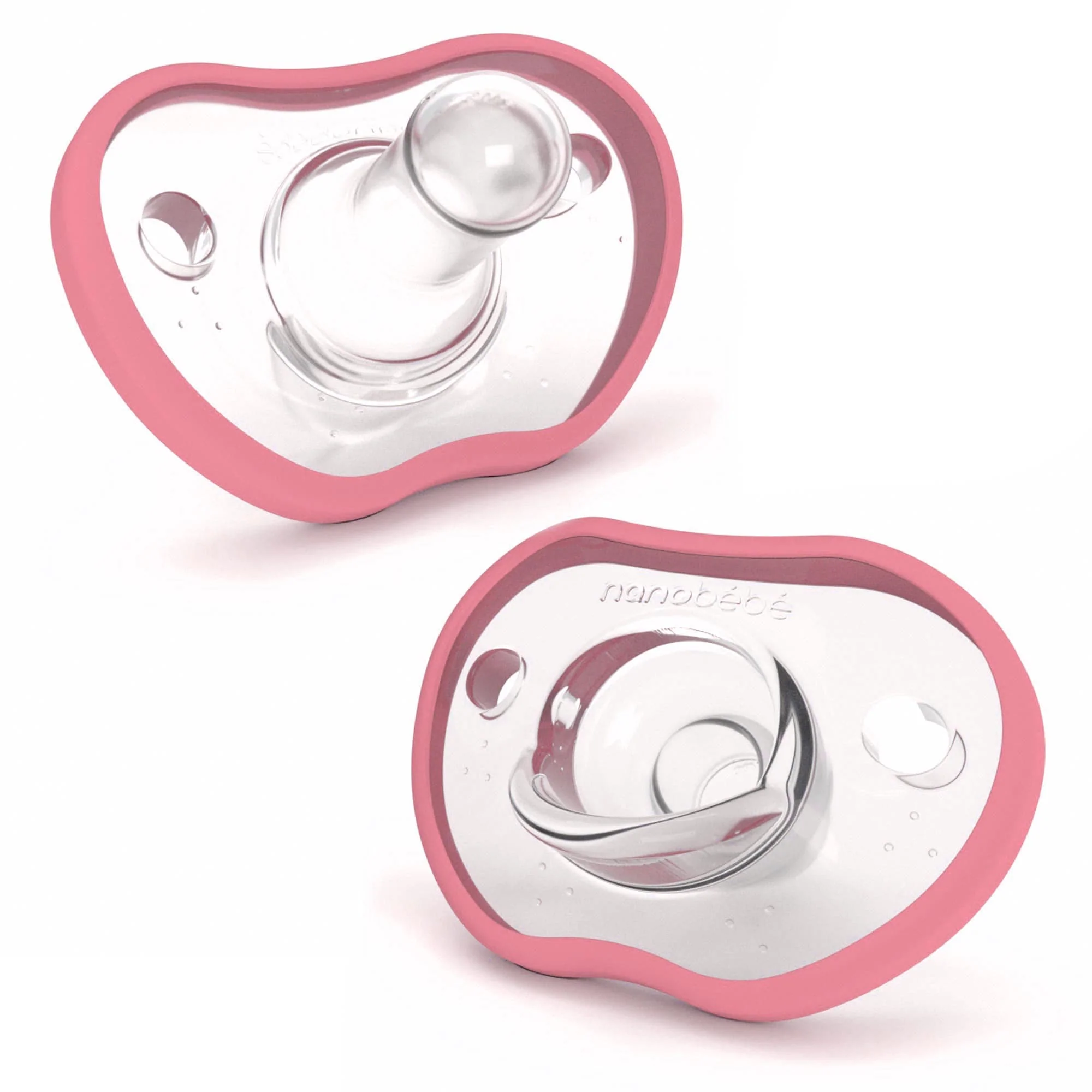 Nanobébé Flexy Napp Silikon 0-3 mån 2-pack Rosa