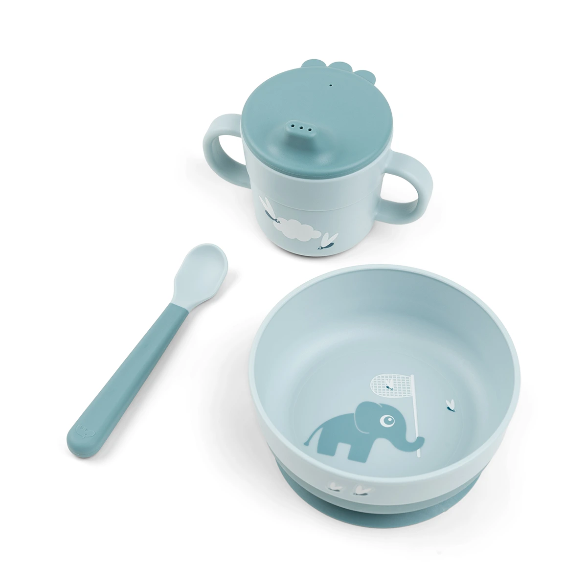 Done by Deer Foodie First Meal Set Elphee Blue - Barntallrik & barnbestick