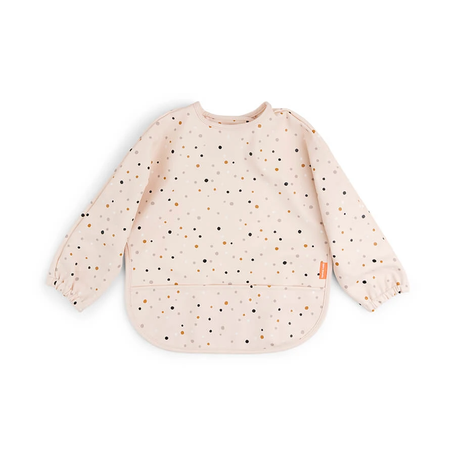 Done by Deer Sleeved Pocket Bib Happy dots Powder - Haklappar
