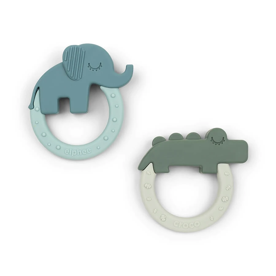 Done by Deer Teether Deer friends Green/Blue 2-pack - Bitringar & Bitleksaker