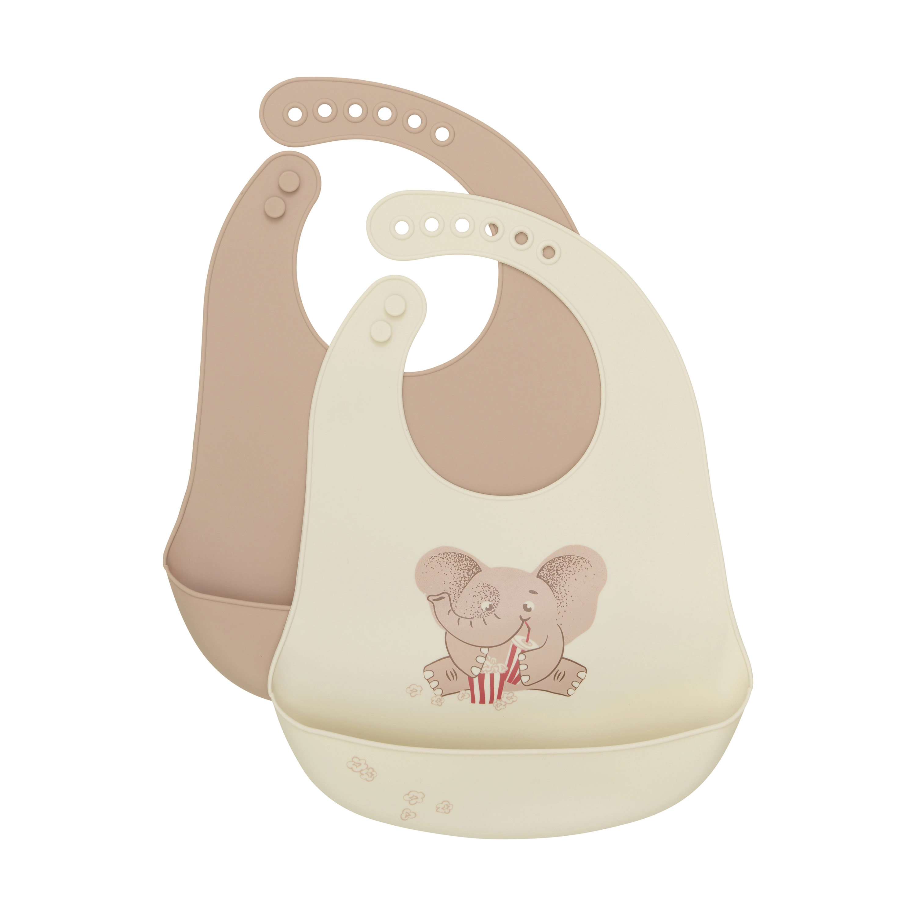 CeLaVi Silicon Bib Warm Taupe 2-pack - Haklappar