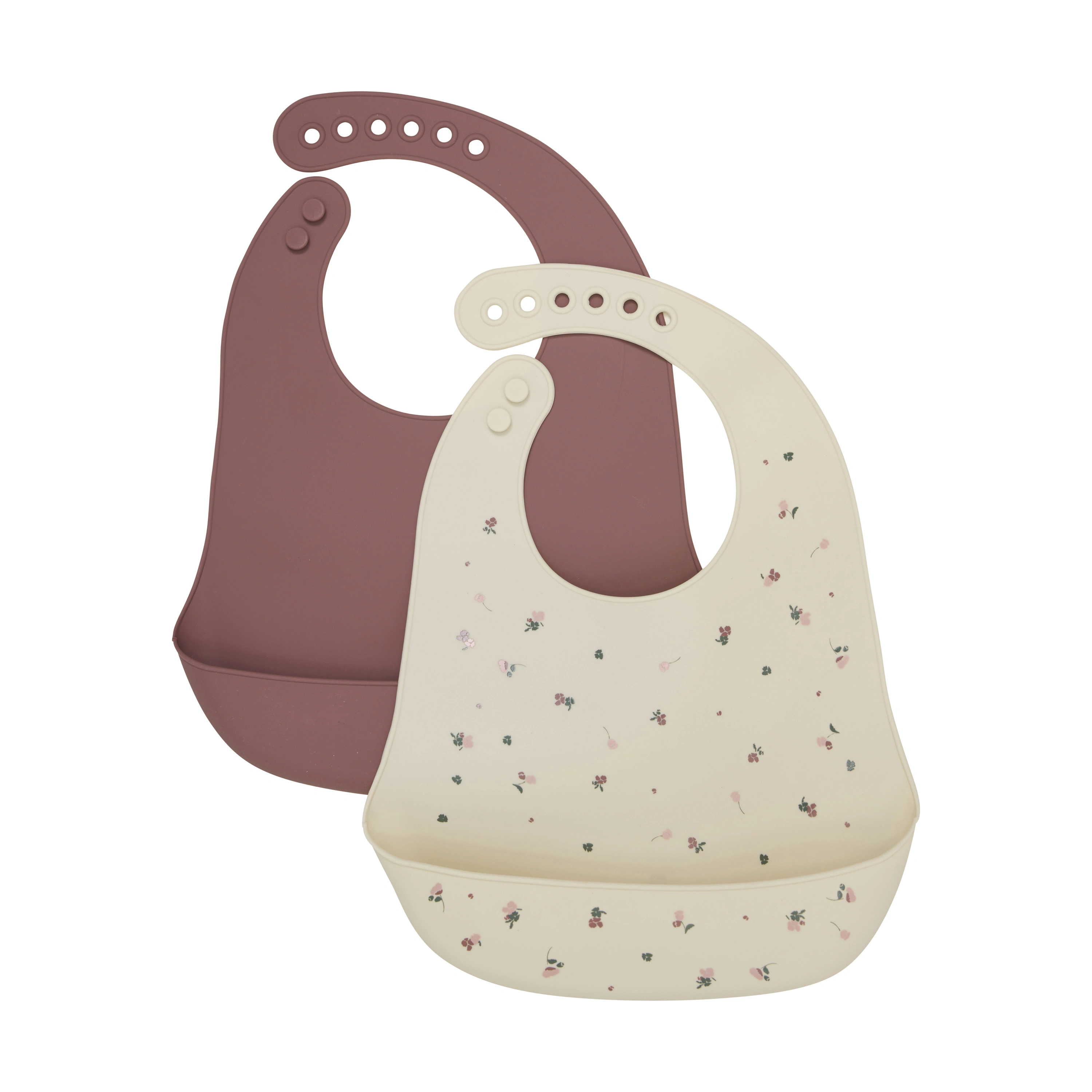 CeLaVi Silicon Bib Rose Brown 2-pack - Haklappar