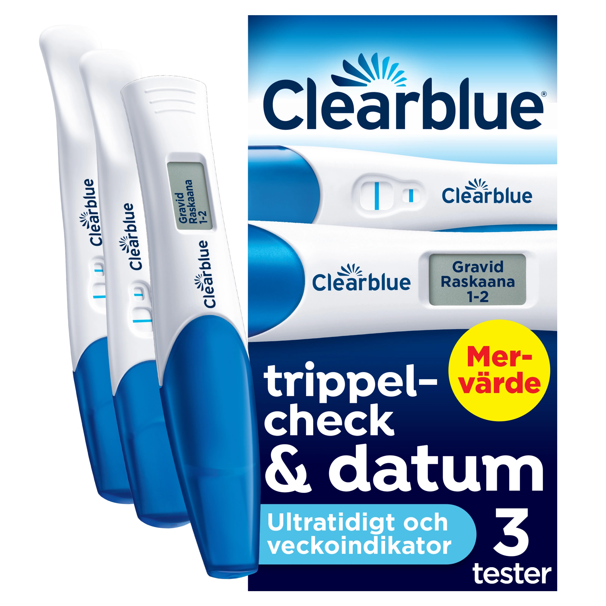 Clearblue Graviditetstest Triple Check 3-pack - Graviditetstest