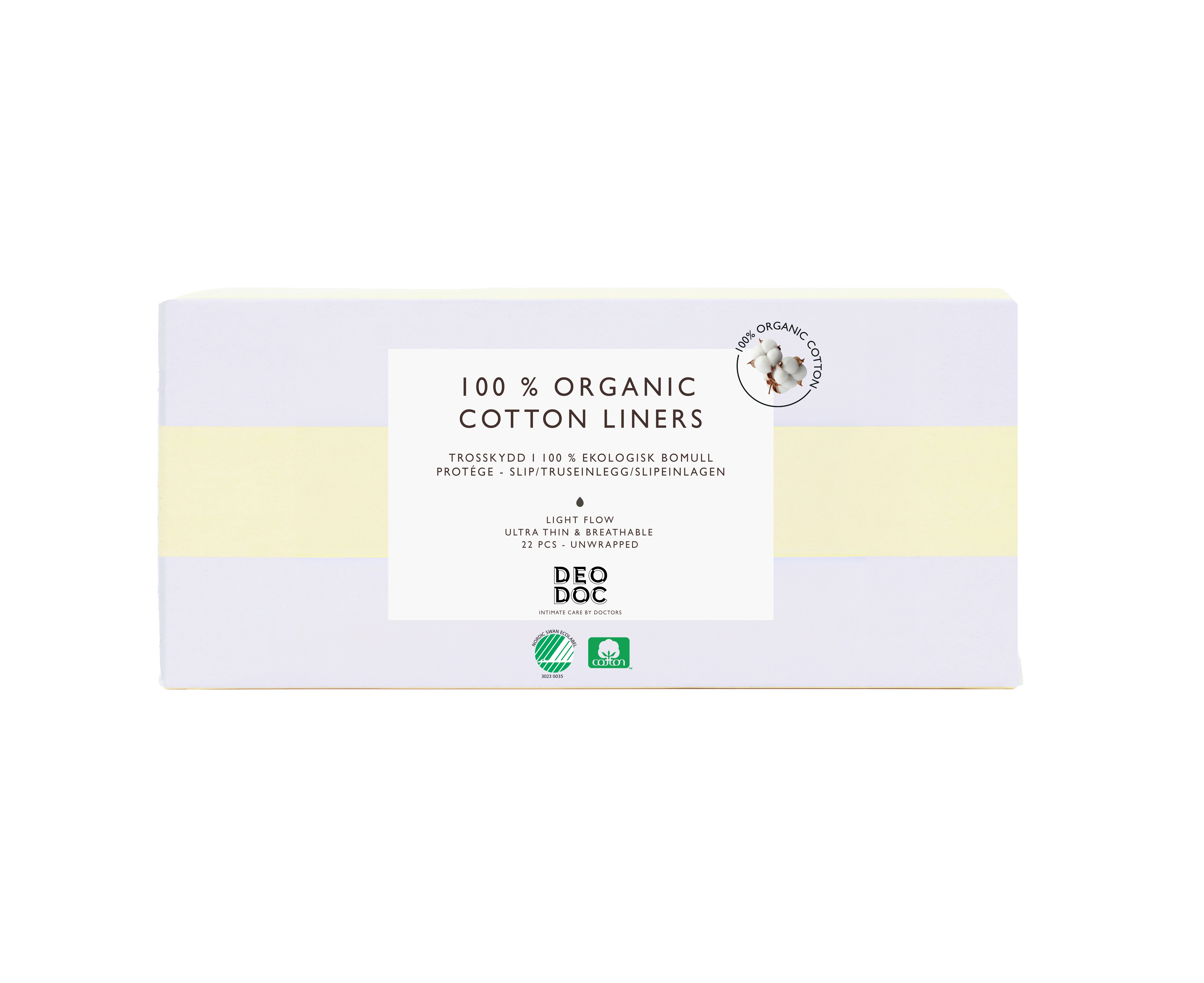 DeoDoc 100% Organic Cotton Liners 22 st - Trosskydd