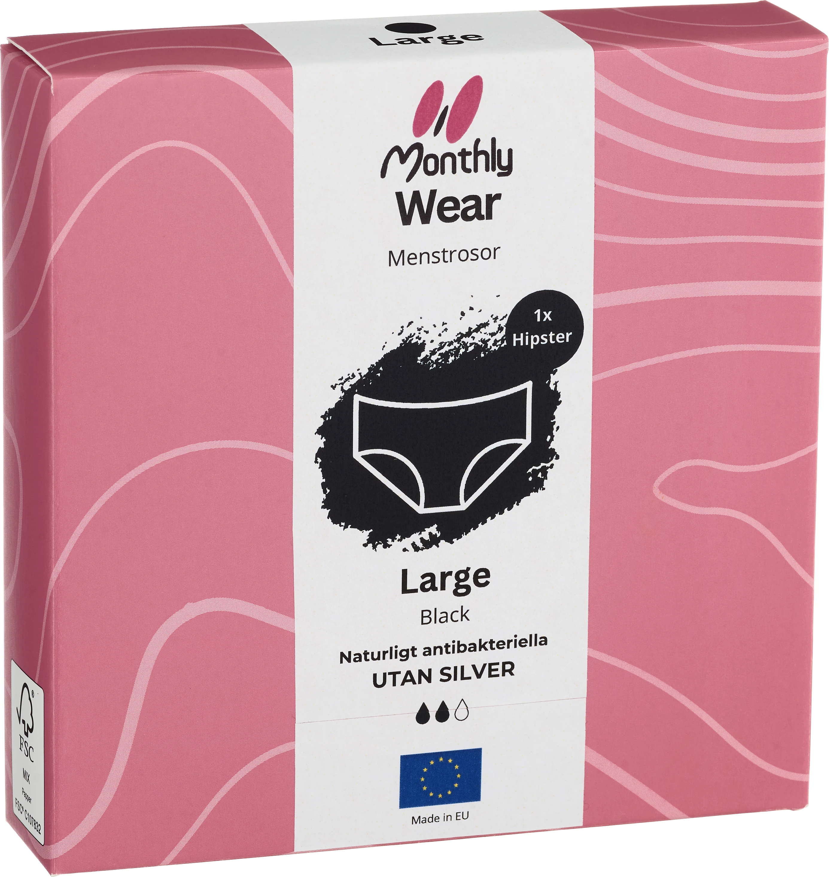 Monthly Wear Hipster Black 1 par L - Menstrosor
