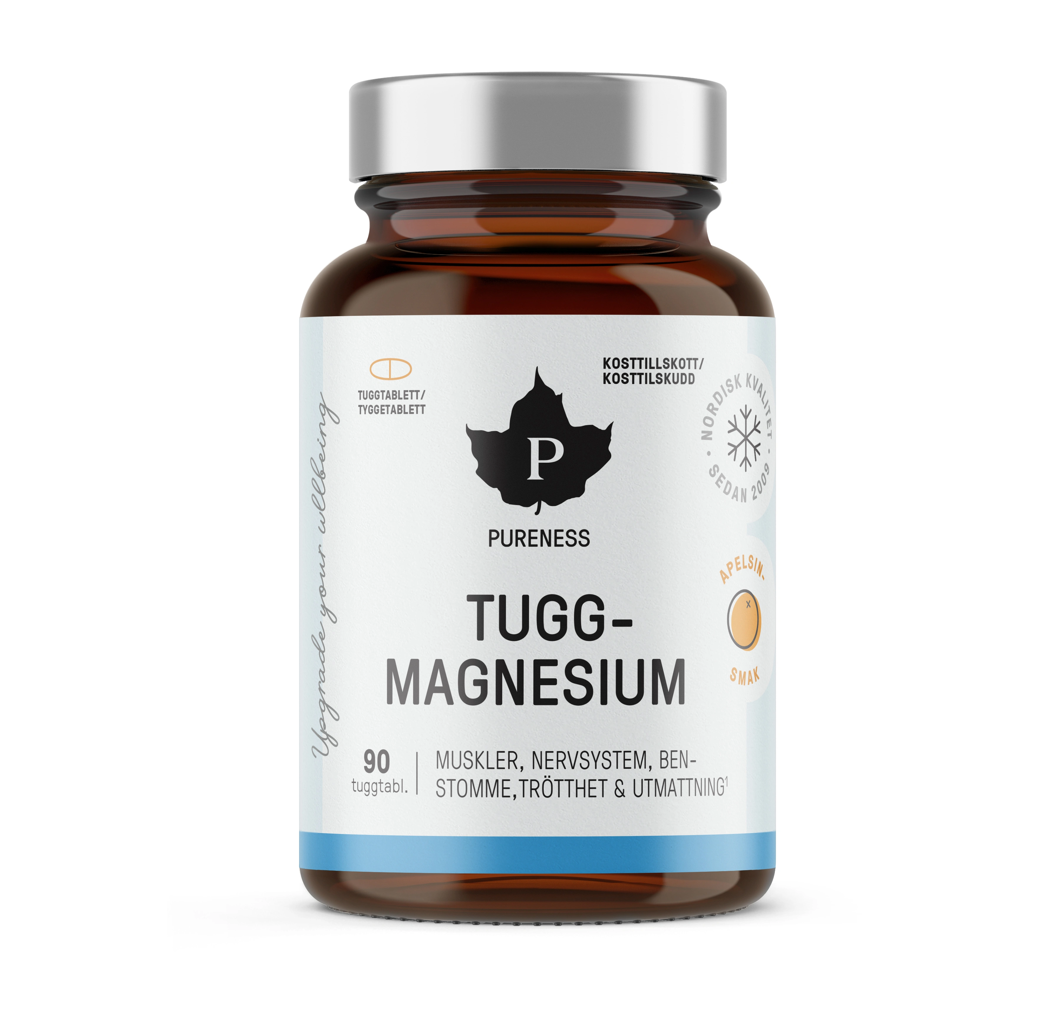 Pureness Tuggmagnesium 90 tabletter - Kosttillskott för energi