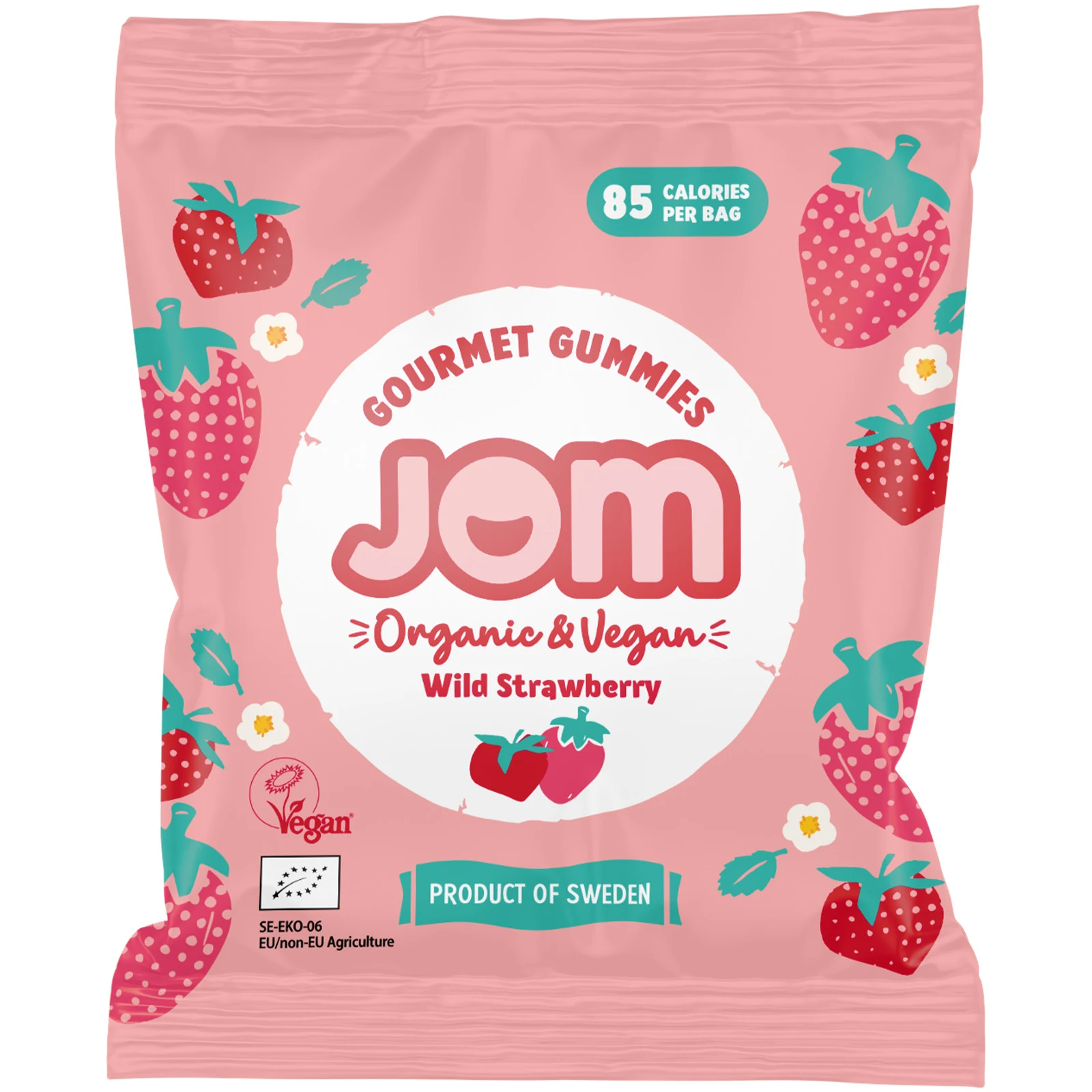 JOM Snack Pack Jordgubb Godis 25 g - Ekologiskt godis