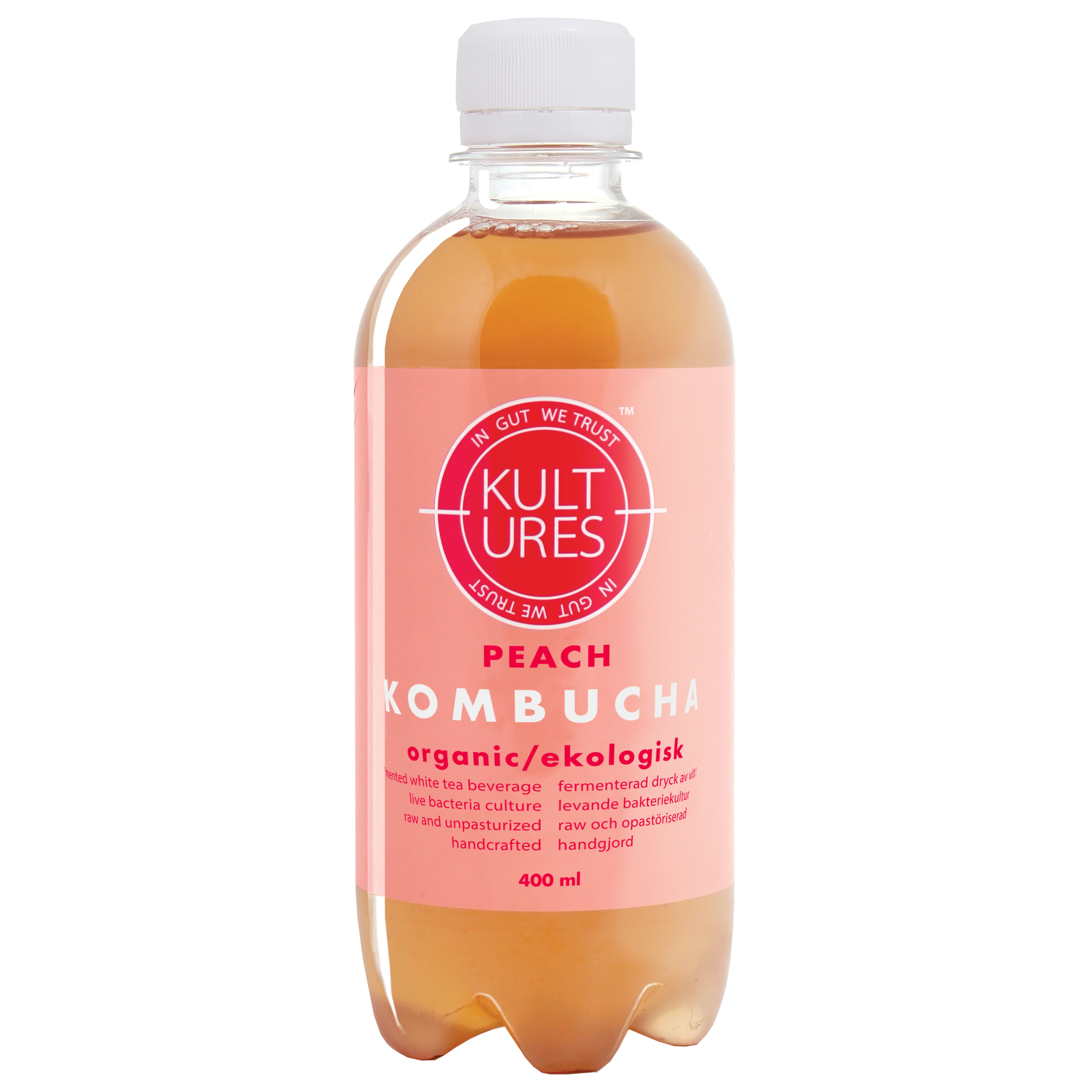 Kultures Kombucha Peach EU Organic 400 ml - Kombucha