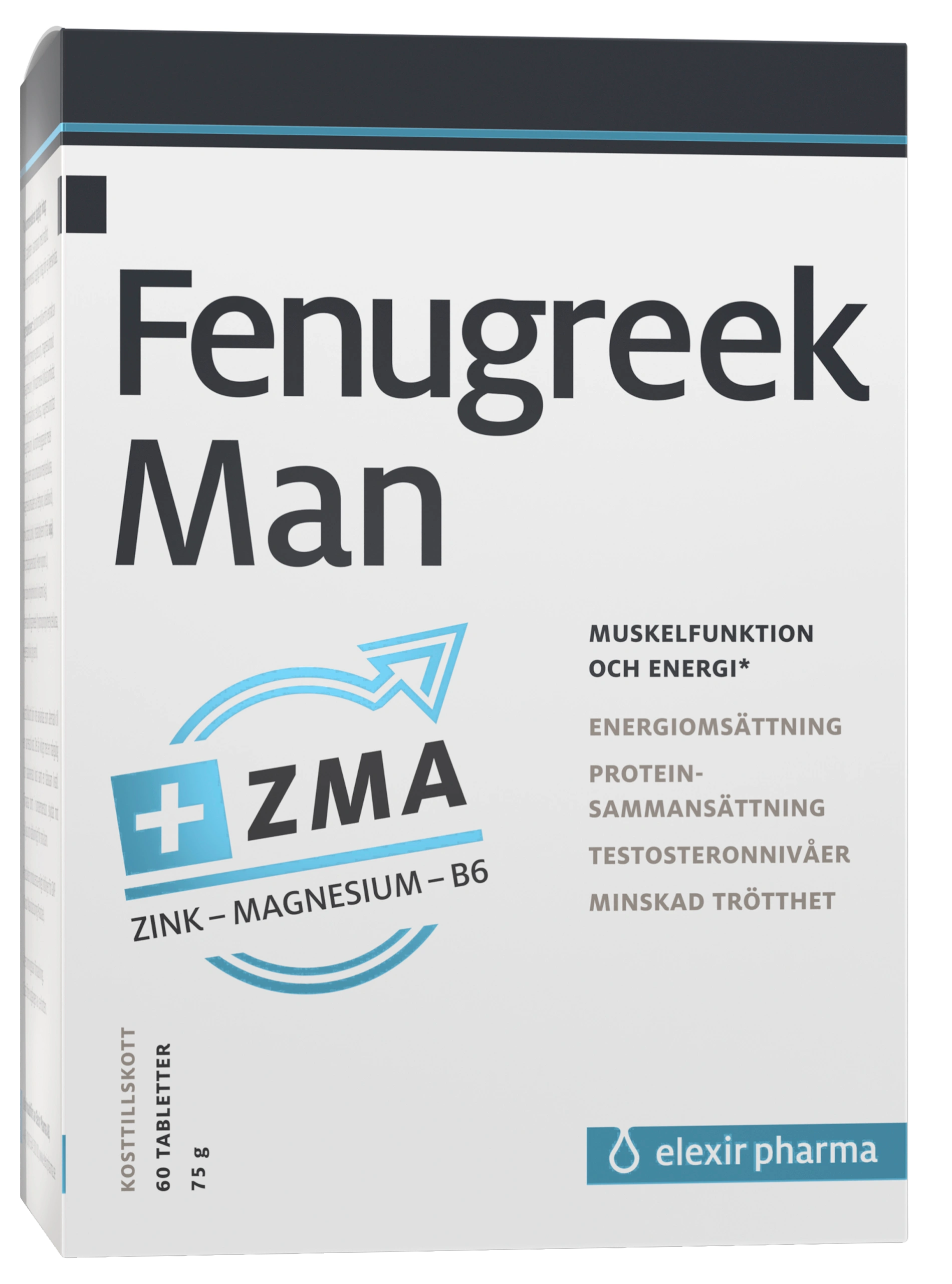 Elexir Pharma Feenugreek Man Plus ZMA 60 tabletter - Kosttillskott för män