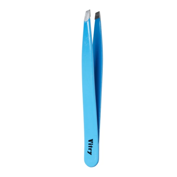 Vitry Couloured Tweezers Slant Ends Blue 9 cm - Pincetter