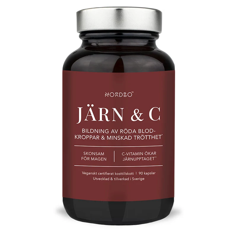 Nordbo Järn & C-vitamin 90 kapslar - Järn