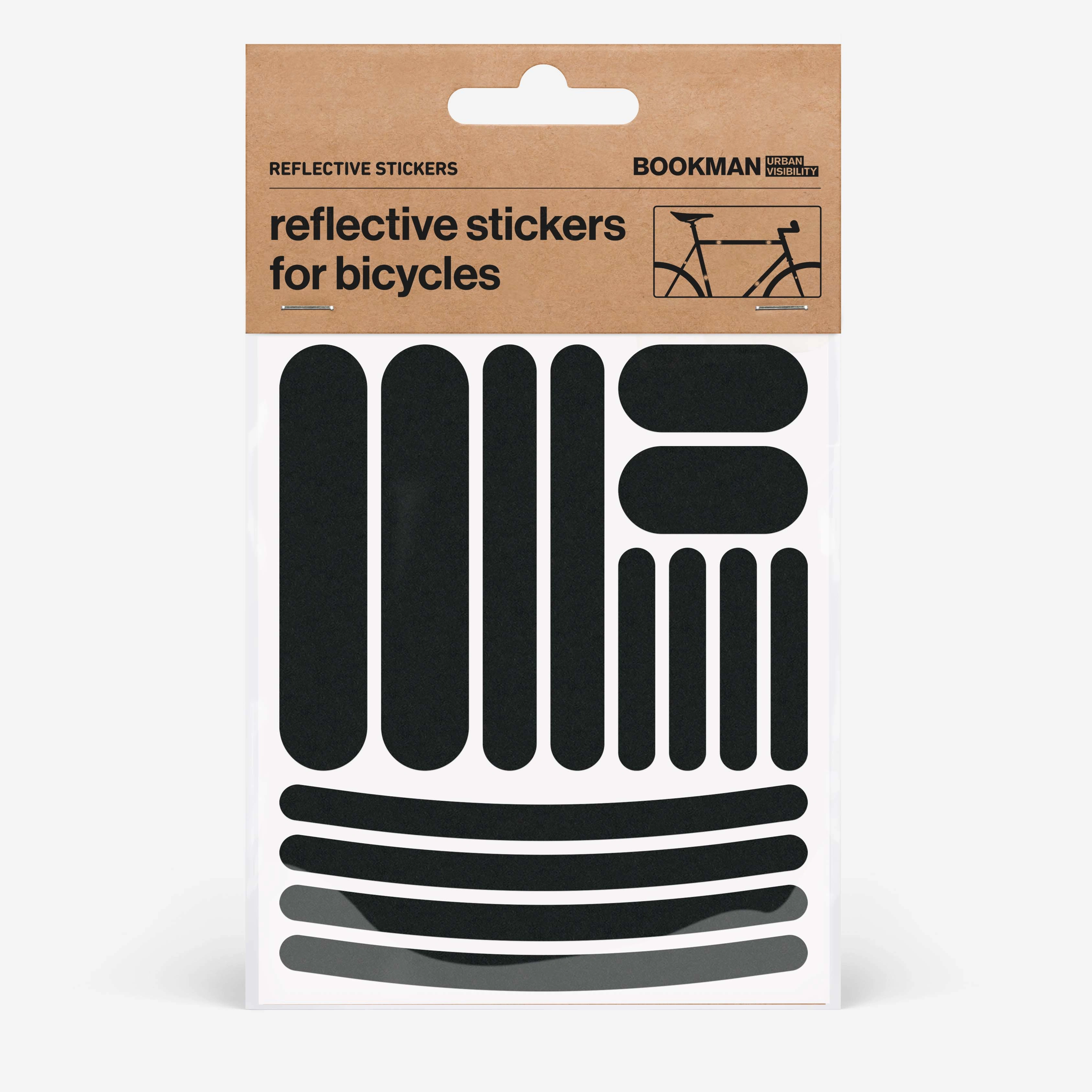 Bookman Reflective Stickers Strips Black - Reflexer