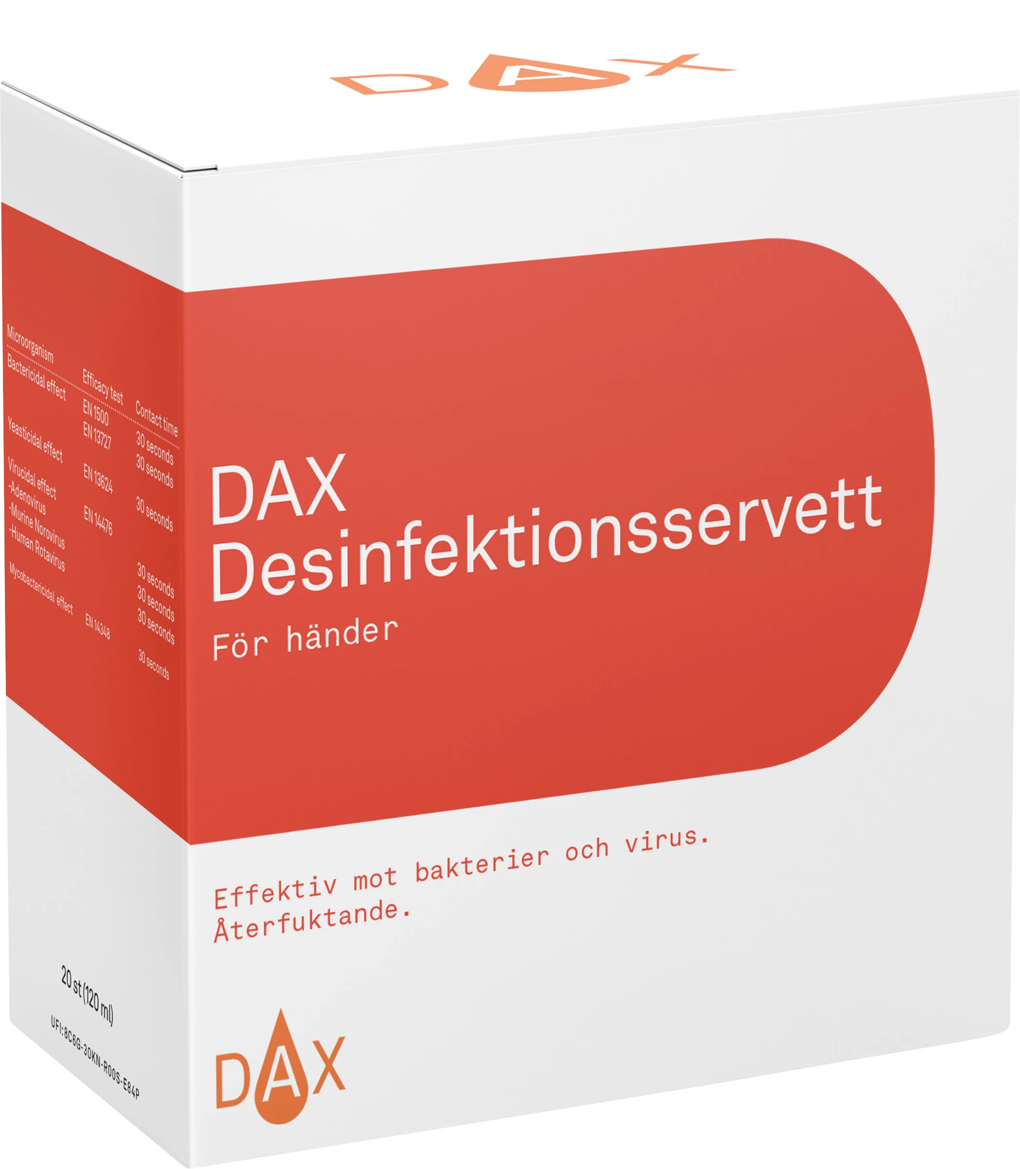 DAX Desinfektionsservett Händer 20 st - Desinfektionsmedel