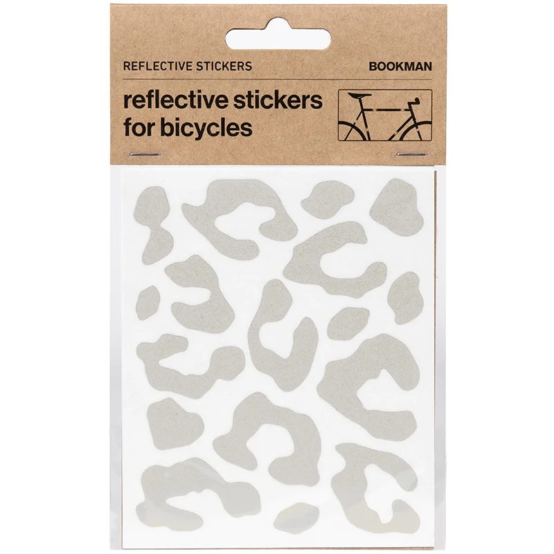 Bookman Reflective Stickers Leopard Print White - Reflexer