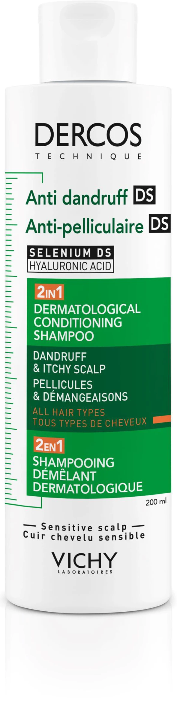 Vichy Dercos Anti-Dandruff DS 2-in-1 Shampoo + Conditioner 200 ml - Mjällschampo