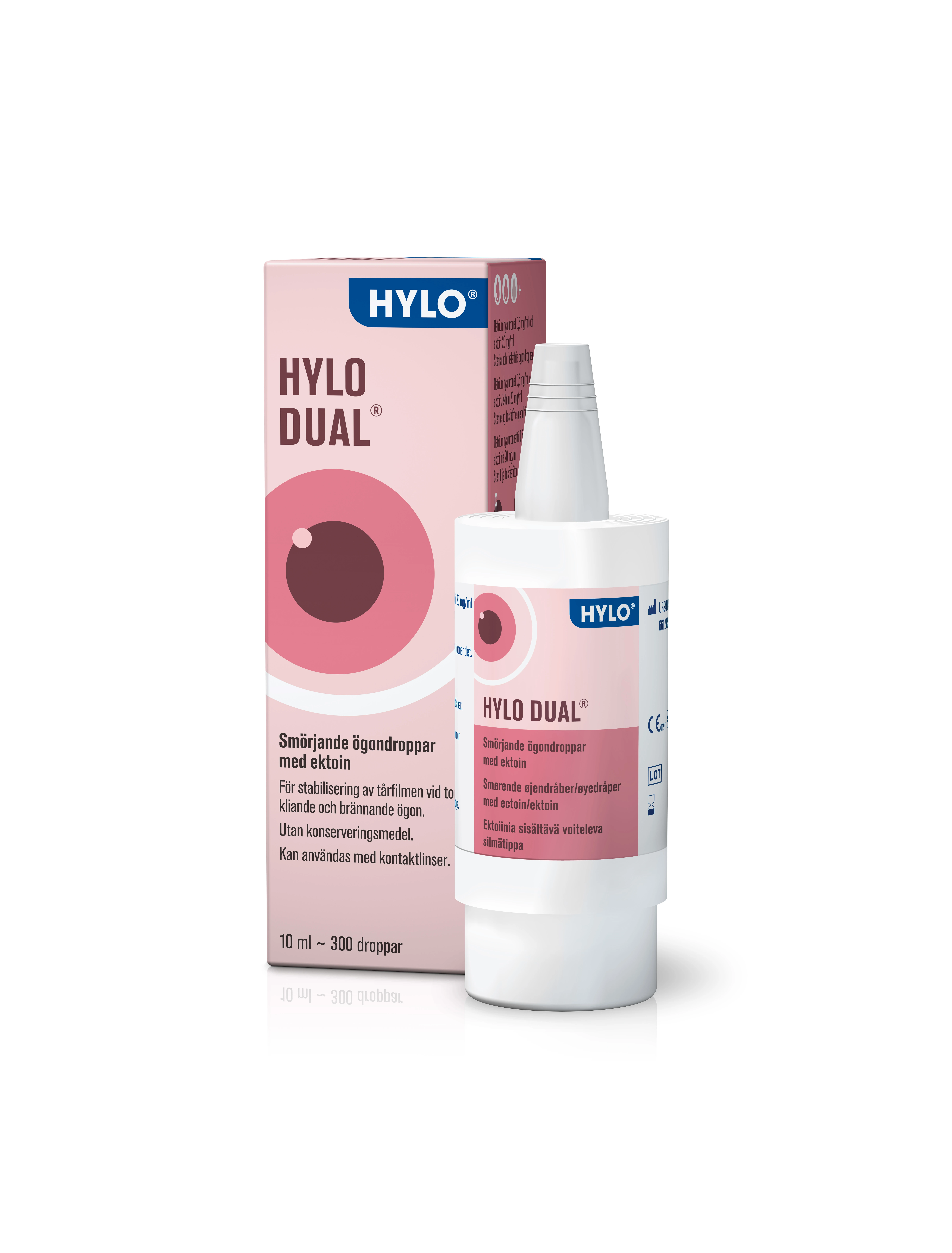 Hylo Dual Ögondroppar 10 ml - Ögondroppar för röda & irriterade ögon
