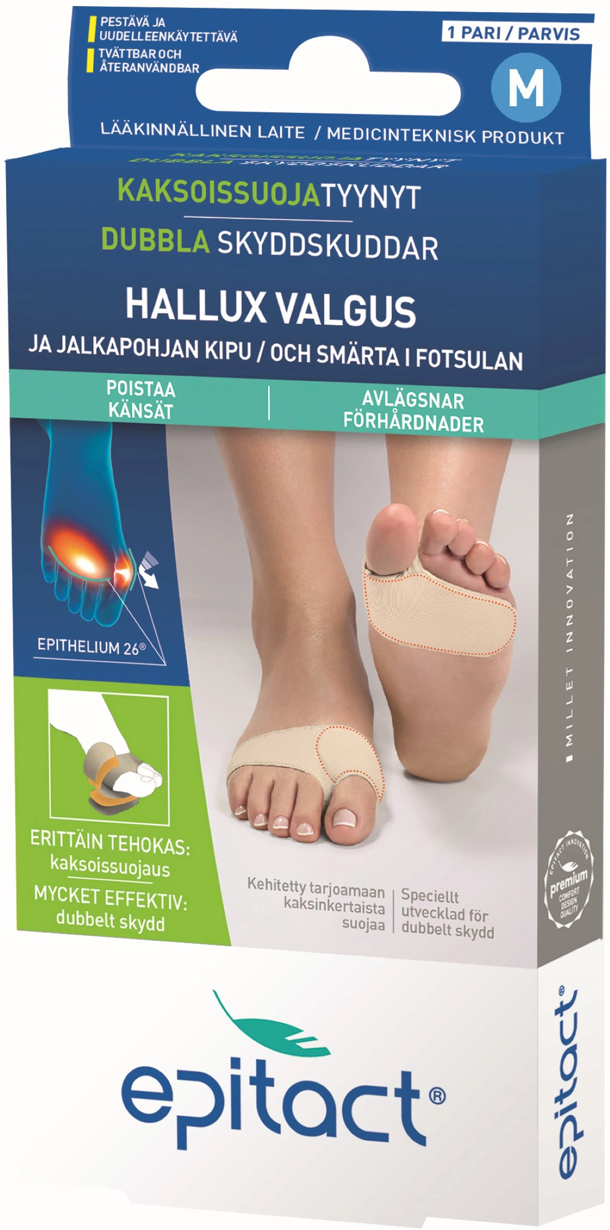 Epitact Dubbla Skyddskuddar 2 st M - Hallux valgus