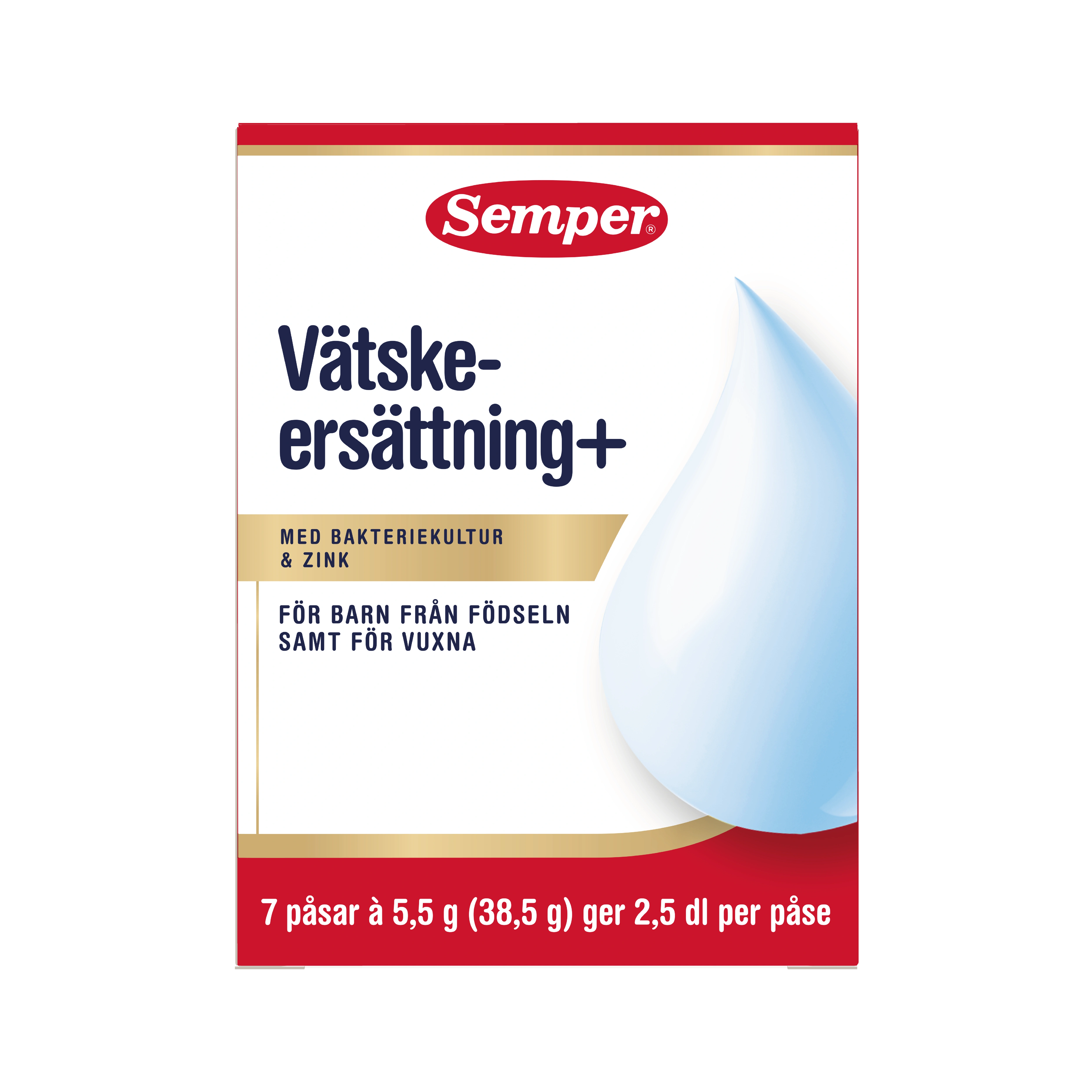 Semper Vätskeersättning+ 7 dospåsar - Vätskeersättning för barn