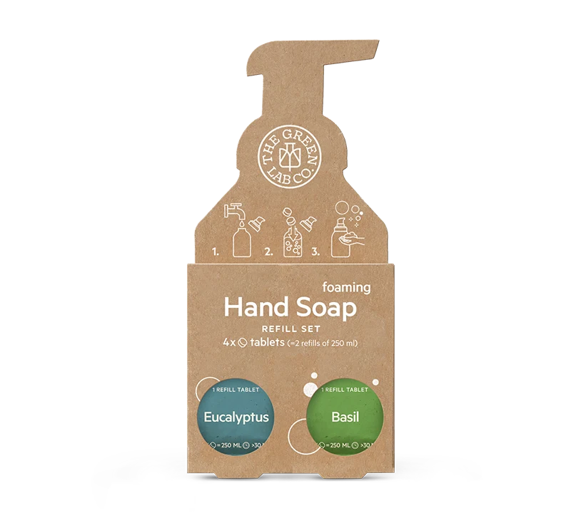 The Green Lab Hand Soap Tabs Eucalyptus & Basil 4x125ml - Handtvål refill