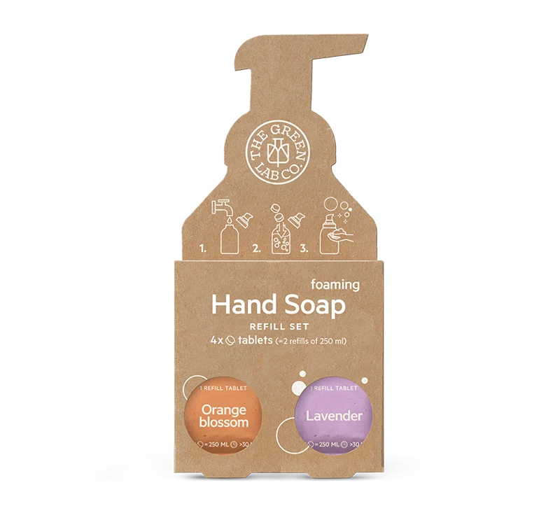 The Green Lab Hand Soap Tabs Orange & Lavender 4x125ml - Handtvål refill