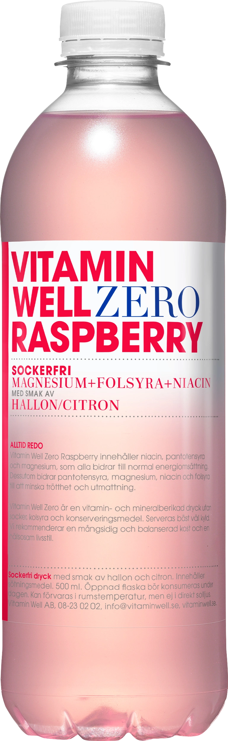 Vitamin Well Zero Raspberry 500 ml - Drycker & shakes