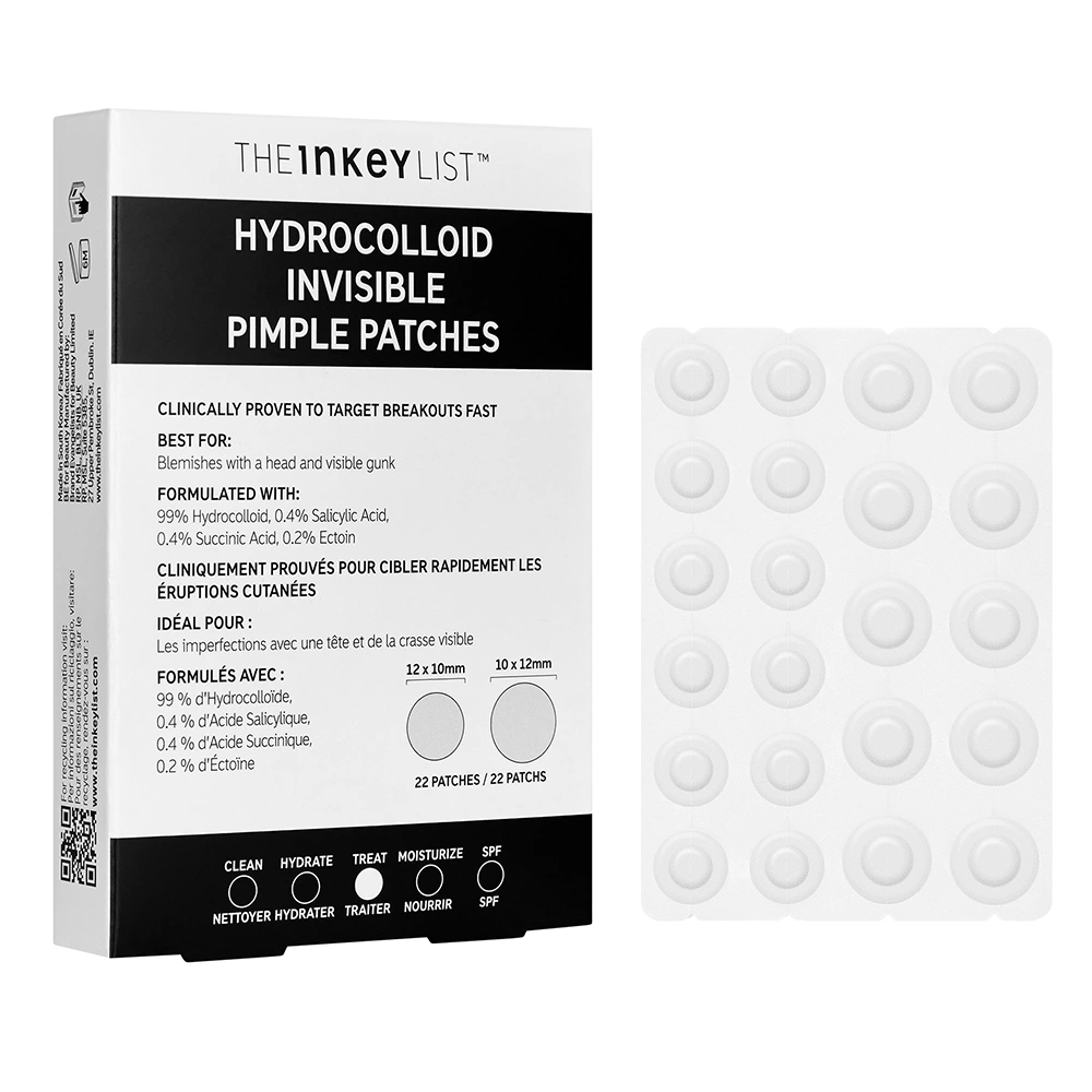 The Inkey List Hydrocolloid Invisible Pimple Patches 22 st - Punktbehandling