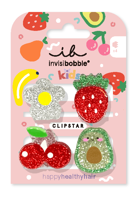 Invisibobble Clipstar Frutti Fun 4 st - Tofsar & hårspännen för barn