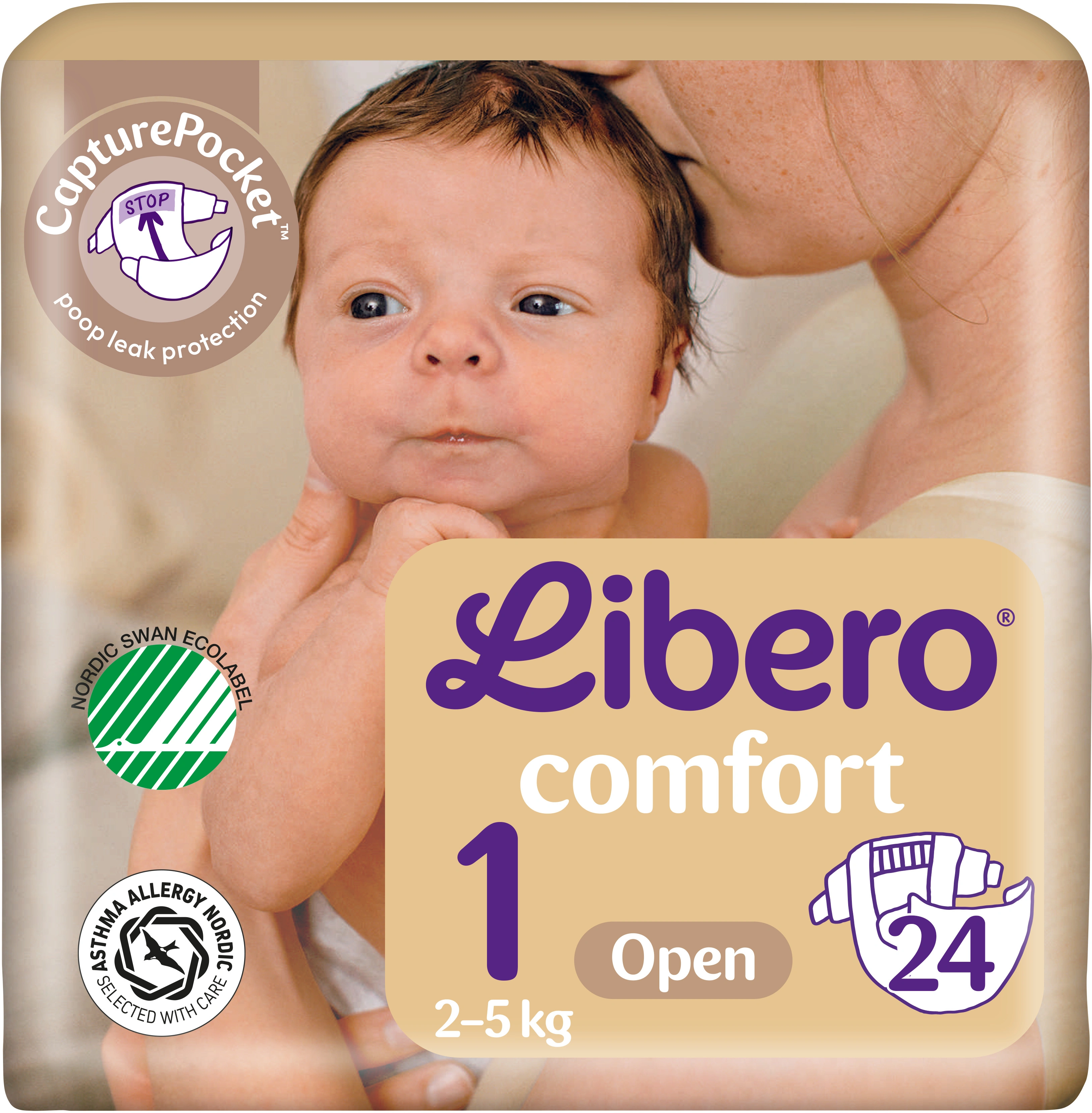 Libero Comfort 1 Öppen Blöja 2-5 kg 24 st - Blöjor för nyfödda