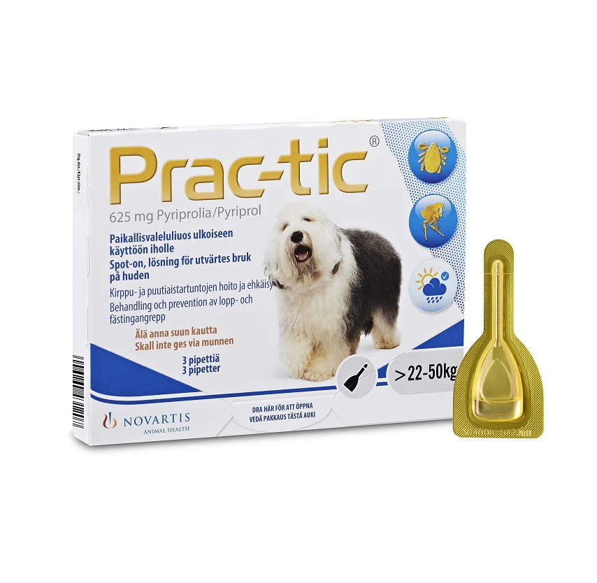 Prac-tic Spot-on lösning endospipett 625 mg 3 x 5,0 ml - Fästingmedel & fästinghalsband för hund