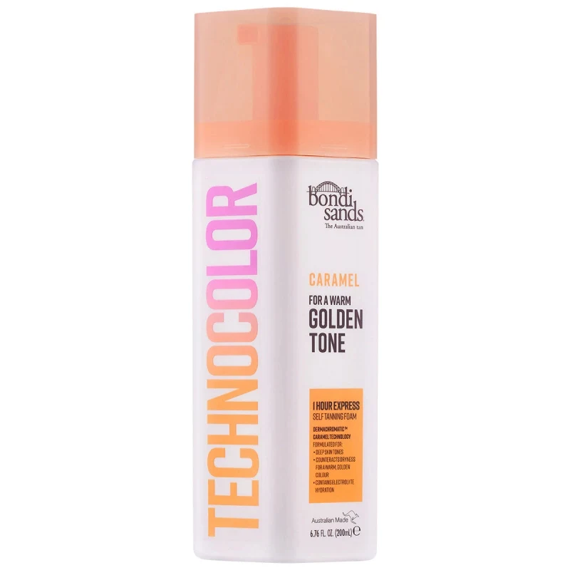Bondi Sands Technocolor 1 Hour Express Self Tanning Foam Caramel (Golden Tone) 200 ml - Brun utan sol ansikte
