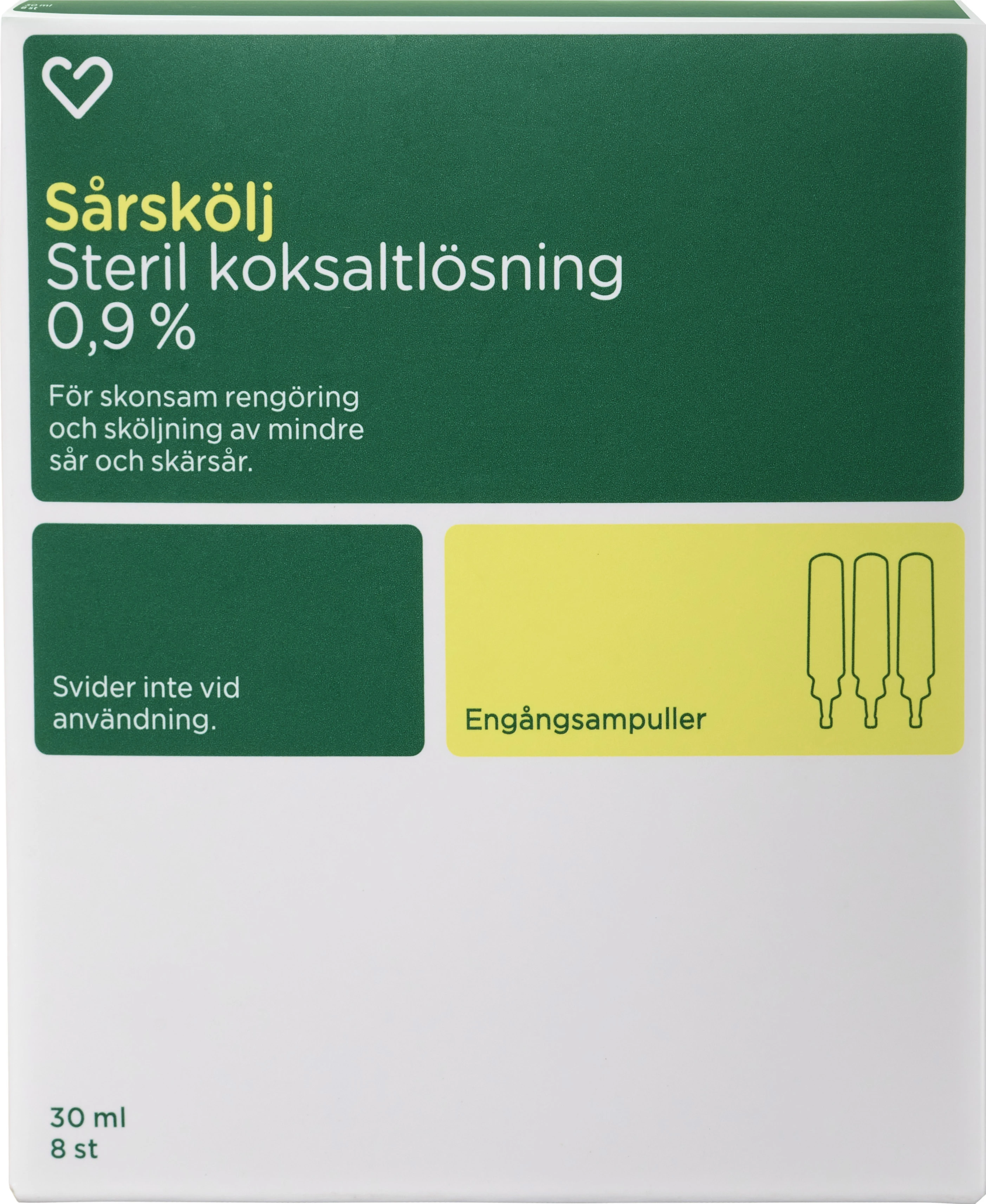 Hjärtats Sårskölj 30ml 8st - Sårtvätt för barn