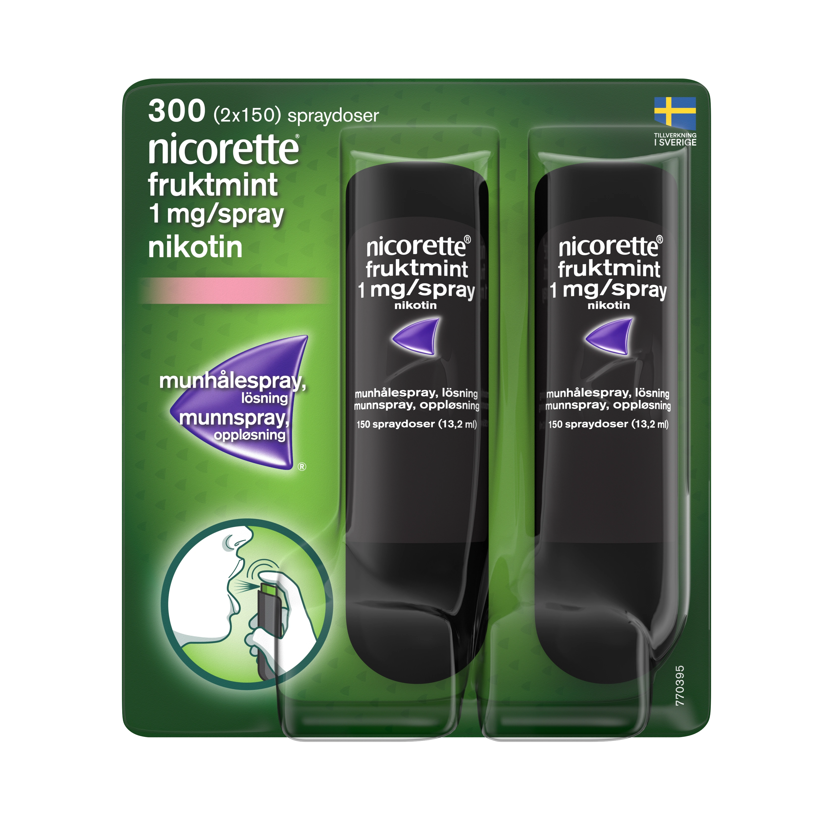 Nicorette Fruktmint munhålespray 1 mg/spray 300 sprayningar - Nikotinspray