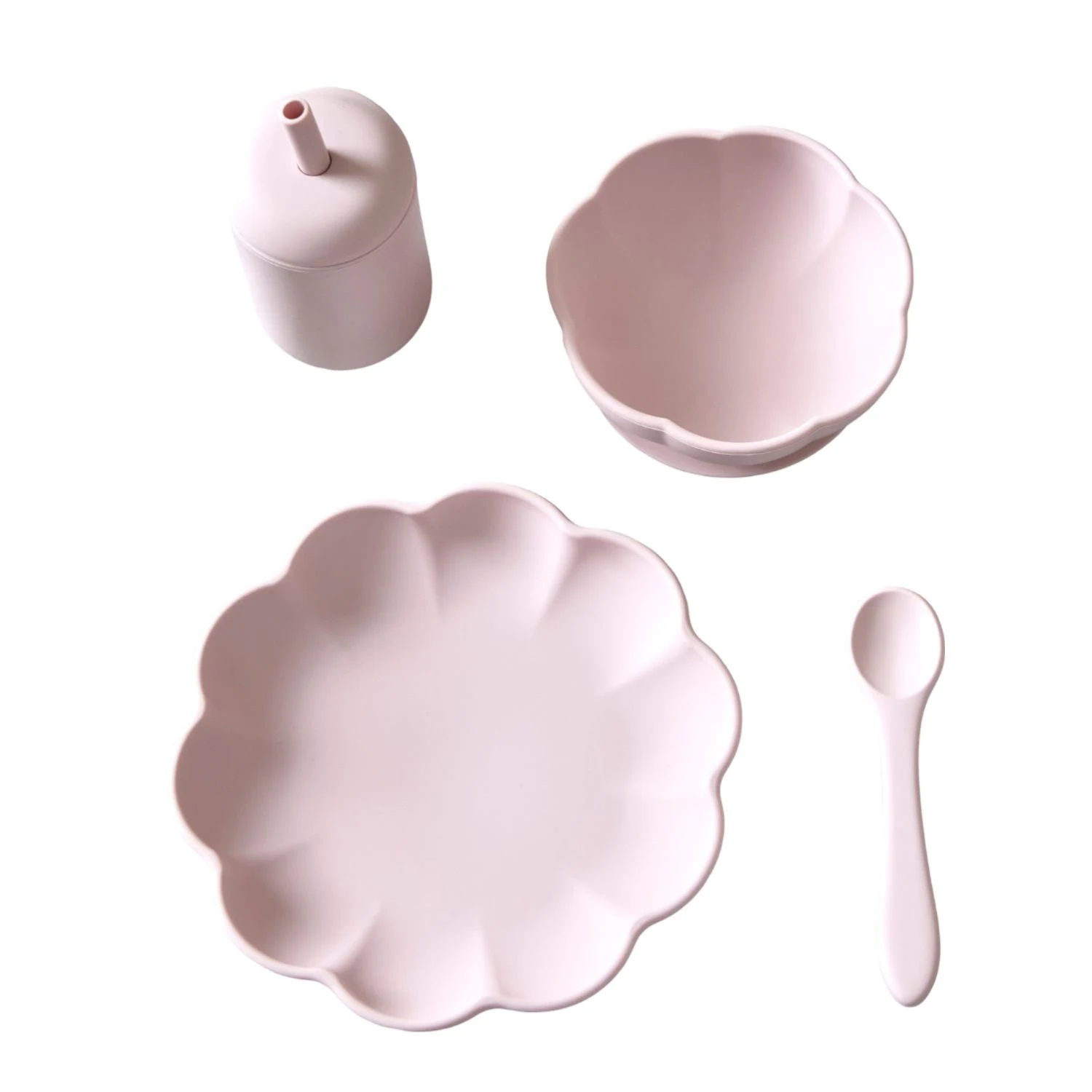 Jack o Juno Little Poppy Barnservis Light Pink - Barntallrik & barnbestick