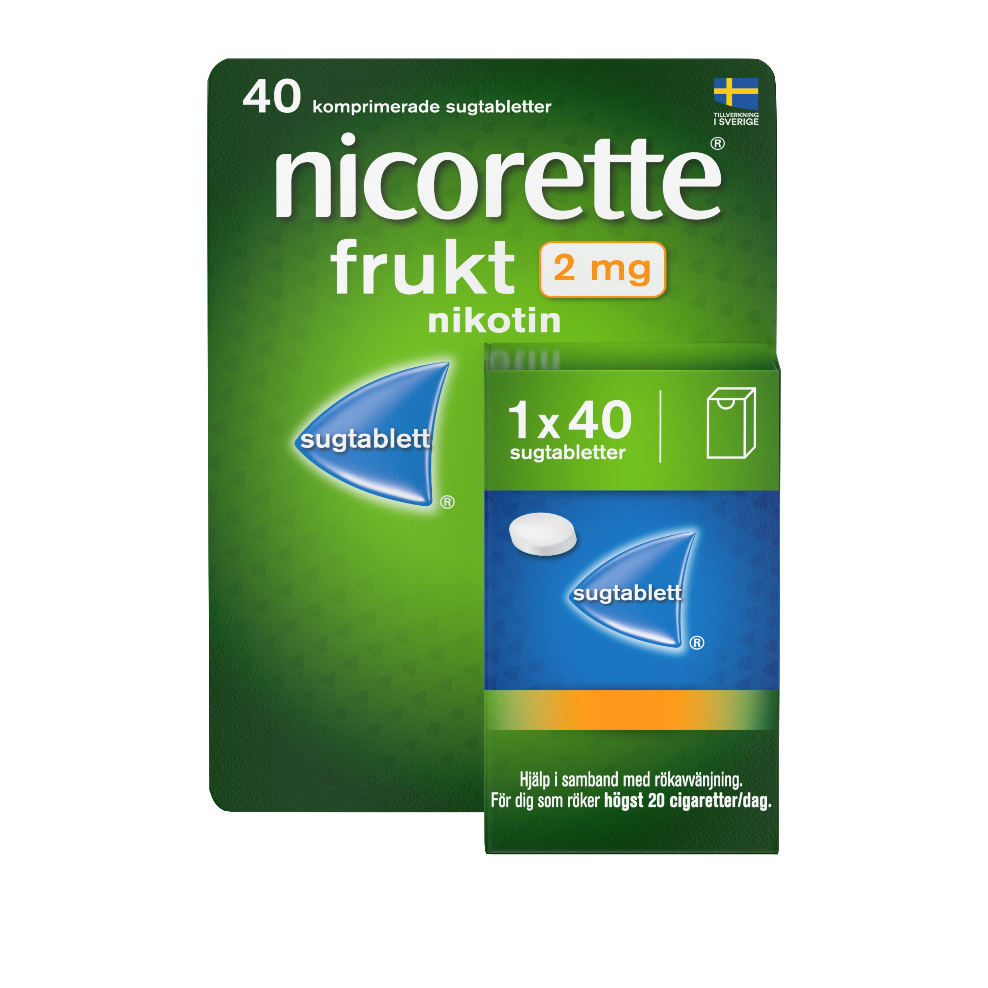 Nicorette Frukt sugtablett 2mg, 40 st - Nikotintabletter